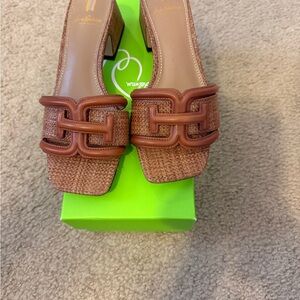 Sam Edelman Tan Woven Heels